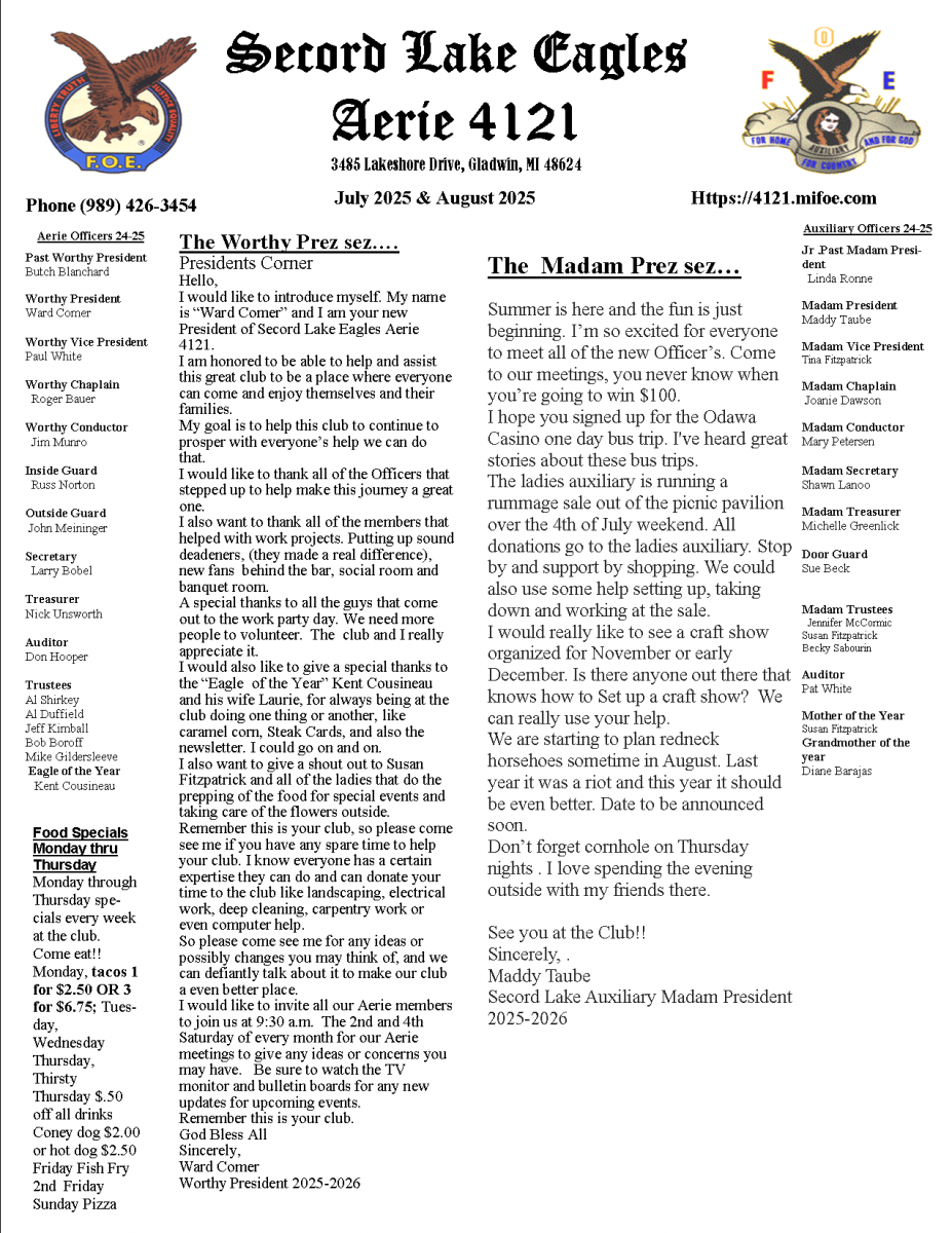 NEWSLETTER July Aug1